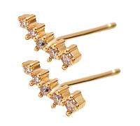 Holibanna 1 Paire Petite perceuse boucles d'oreilles femme strass boucles d'oreilles en or cuivre fête boucles d'oreilles à la mode boucle d'oreille pour dame Plastique Golden