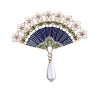 Holibanna 1 Pièce Broche de fan rétro épingle bijoux broche pour femme broche de ventilateur Décor Broche de femme broche en forme d'éventail Broche vintage alliage