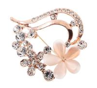 Holibanna 1 Pièce Broche En Forme De Coeur Broche Cœur Bijoux Broche Épingle à Vêtements Broche Coeur Broche En Strass Épingles Broche Fleur Pour Fantaisie Doré Alliage