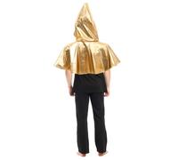Holibanna 1 Pièce Cape de Costume de Mort Brillant pour Halloween Cape Cosplay avec Capuche Oversize pour Festivals et Performances Scéniques Couleur Dorée