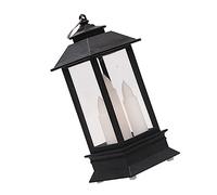 Holibanna 1 Pièce Lampe de Noël Décorative Veilleuse Imitation Bougie LED Lumière Ambiance pour Décorations de Noël Lampe à Poser Noire avec Crochet Antique