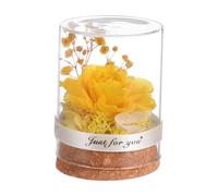 Holibanna 1 Pièce Ornement De Fleurs Préservées Décoration Ornements Femmes Roses Rose De La Saint Valentin Ornement De Noël Rose Roses Artificielles Couvercle en Verre Borosilicaté Yellow