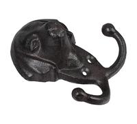 Holibanna 1 Set de Crochets Muraux en Fonte Vintage Tête de Chien Double Crochet Design Rustique Facile à Installer pour Décoration Intérieure Chambre