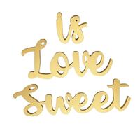 Holibanna 1 Set Lettres Décoratives en Bois Love is Sweet pour Décoration de Table Mariage Or, Planche Dense, Crée Atmosphère Romantique pour Bridal Shower