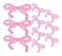 Holibanna 10 Écussons Thermocollants de Nœud Rose, Broderie Délicate, Polyester Facile à Utiliser, pour Projets de Couture DIY sur Vestes, Paquet et Vêtements Garçon et Filles