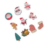 Holibanna 10 Pièces Broche de Noël en Résine, Épingle de Poitrine Renne, Accessoire de Dessin Animé, Surface Lisse, N’abîme Pas les Vêtements, Facile à Mettre, Tenue Style Plusieurs styles
