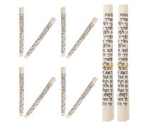 Holibanna 10 Pièces de Parchemins de Bénédiction Juive en Papier Beige Corde, Symbole Sacré Résistant à l'usure, Décoration Compacte pour Porte et Pendaison Maison