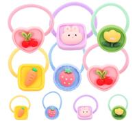 Holibanna 10 Pièces Élastiques à Cheveux pour Filles Fleurs et Fruits, Accessoires en Nylon et Plastique, Tenue de Queue de Cheval sans Abîmer Cheveux pour Habillage Quotidien