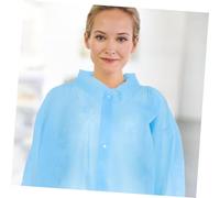 Holibanna 10 pièces Lot de Blouses de Laboratoire Jetables Unisexes Non-tissé Respirant avec Boutons Tenue de Protection et Légère pour Usage Professionnel