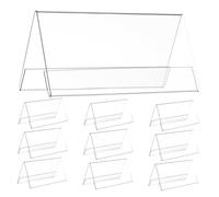 Holibanna 10 pièces Lot de Présentoirs de Nom Transparente Porte-noms Double Face Pet Résistant Support de Signalétique pour Bureaux Réunions et Événements Professionnels
