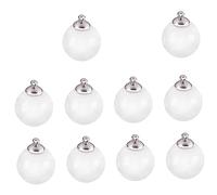 Holibanna 10 pièces Mini Charms Boules Verre Transparentes DIY pour Fabrication de Bijoux Accessoires pour Bracelet et Collier Kit Bouchons Argentés