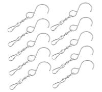 Holibanna 10 Pièces pince à crochet pièces de remplacement de la carillon éolien pinces pour drapeau de jardin Pièces de puits de vent Acier inoxydable Silver