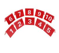 Holibanna 10 Pièces Plaque de Numéro Double Face Rouge Base en V en Acrylique Bord Lisse, Sûre et Peu Encombrante, pour Banquets et Reconstitutions de Crime