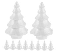 Holibanna 10 Pièces Sapins de Noël Mousse Forme Cône Solide pour Décoration DIY Tabletop Cone Polystyrène Blanc pour Artisanat Festif
