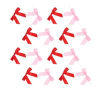 Holibanna 100 Mini Nœuds en Polyester pour Emballage Présent et Décoration Gâteau Attaches Fil de Fer Couleurs Rose et Rouge Lot de 100 Pièces pour Loisirs Créatifs Anniversaire et