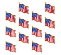 Holibanna 12 Épinglettes Drapeau Américain en Fer, Lot de 12 Broches Résistantes pour Décoration Patriotique, Accessoires de Costume Fête de L'indépendance