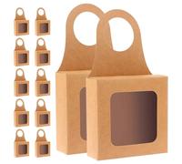 Holibanna 12 Pièces Boîte à Vin Papier Kraft avec Fenêtre Transparente Coffret Vintage pour Bouteilles pour et Mariages Facile à Transporter