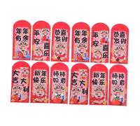 Holibanna 12 Pièces Chinese Year Envelopes Thick Paper Horse Year Design Traditional Hongbao Spring Festival Lucky Money Packets For Family And Business Use