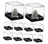 Holibanna 12 pièces Coffret Rangement Pierres Minéraux Transparent Boîtes Carrées Légères Portables pour Collection et Exposition Spécimens