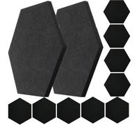 Holibanna 12 Pièces Matériau D'absorption Acoustique Hexagonal en Polyester, Panneau Insonorisant Autocollant pour Plafond et Porte, Tableau D'affichage pour Usage Domestique