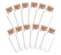 Holibanna 12pièces Lot de Petites Bouteilles Verre avec Bouchon Liège Récipients De Stockage pour Liquides pour Mariage Et Cadeau Original