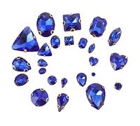 Holibanna 130 Pièces Diamant de forage de griffe de verre en forme de joyaux coudre des pierres précieuses gemmes de couture décor de bricolage strass vêtements couture strass Un verre Bleu