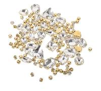 Holibanna 130 Pièces Diamant De Forage De Griffe De Verre Pierres Précieuses Et Breloques Pour Les Ongles Strass Bijoux Pour Vêtements Mode Multi Appliques De Vêtements Un Verre Blanche