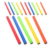 Holibanna 15 Pièces Bâton de Relais Léger en Plastique ABS | Poignée Antidérapante Ergonomique, Embouts à Changement Rapide, pour Élèves et Cours D'eps, Couleurs Lumineuses