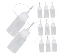 Holibanna 15 Pièces Embouteillage D'eau De Colle Flacon Compressible à Aiguille Presser Les Bouteilles De Peinture Bouteille De Compression De Pointe D'aiguille Blanche Acier Inoxydable