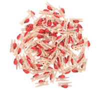 Holibanna 150 Pinces à Photos Coccinelles Mini en Bois Naturel, Porte-Photos Mémo pour Loisirs Créatifs, Décoration Chambre Garçon et Filles, Clips Robustes pour Affichage Photos et Notes,