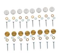 Holibanna 16 ensembles Acier Inoxydable Miroir Vis Cache-vis Décoratifs pour Panneaux Publicitaires avec Anneaux Cuivre Résistants Corrosion Faciles à Installer Brossé Or Paquet