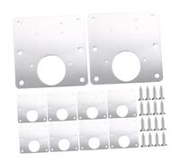 Holibanna 16 pièces Kit de Réparation Charnière Inox pour de Cuisine Plaques Robustes avec Vis Support de Fixation pour Armoires et Placards Renfort Fiable pour de Meubles
