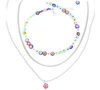 Holibanna 1ensemble Collier Multi- Colorées Avec Pendentif Fleur Accessoire De Mode Élégant