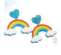 Holibanna 1Paire Boucles Oreilles Colorées Arc Pendentifs de Cœur pour Femme Accessoires Parfaits pour Toutes Occasions