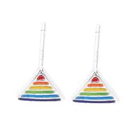 Holibanna 1paire Boucles Oreilles Triangulaires Inoxydable Élégantes Et Colorées Bijoux Oreille Unisexes Arc-ciel Parfaites Pour Style Chic Et Décontracté