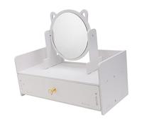 Holibanna 1pièce Boîte De Rangement Créative avec Miroir De Maquillage pour Filles Miroir De Bureau Portable avec Tiroir pour Cosmétiques Accessoire Pratique pour Coiffeuse à Domicile
