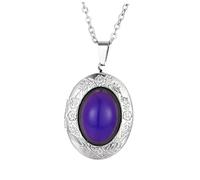 Holibanna 1pièce Collier Femme Élégant Oval Pendentif Photo Émail Changeant De Couleur Chaîne De Pull Avec Motif Floral Bijou Personnalisé Pour Femme
