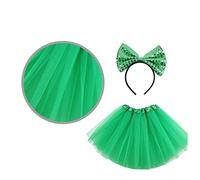 Holibanna 1pièce Jupe Tulle Vert Pour Saint-patrick Avec Nœud Sequins Jupe à Pour Événements Festifs
