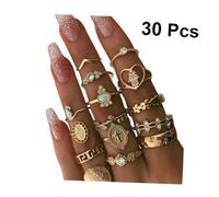 Holibanna 2 Ensembles Lot Bagues Rétro pour Femmes Anneaux Croix et Anciennes avec Ornements Brillants Design Léger et Bijoux Empilables pour Usage Quotidien et Cadeaux