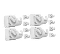 Holibanna 2 Ensembles Support De Tige De Rideau Ajustable Clips Canne À Pêche Support De Poteau Crochet De Fixation pour Porte-Serviettes Abdos Blanche 6 Pièces * 2
