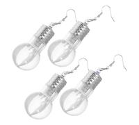 Holibanna 2 Paires Boucles d'oreilles ampoule lumière boucle d'oreille pendante en or rose ampoules disco boucles d'oreilles de fête décorations d'oreille pendentifs d'oreille résine blanche