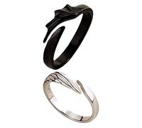 Holibanna 2 Pièces Bague Ange Diable Anneau Anneau Cadeau De Bague Bagues Ouvertes Décoratives Bijoux De Mode Pour Femmes Couple Alliage De Zinc Démon Ange Les Amoureux Cercle