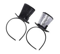 Holibanna 2 pièces Bandeau Mini Top Hat Paillettes pour Fêtes Ajustable et Confortable Halloween Nouvel An et Festivals