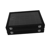 Holibanna 2 pièces Boîte de Collection pour Pierres et Minéraux Coffret PU avec Compartiments Amovibles Vitrine de Présentation Protectrice et Portable pour Roche Bijoux et Gemmes