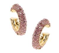 Holibanna 2 pièces Boucles Oreilles Non Percées C-forme Alliage avec Cristaux Rose Clips Oreille Élégants pour Femmes Bijoux Oreille Décoratifs