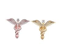 Holibanna 2 pièces Broche Ange pour Fête des Mères Or Or Rose Épingle de Vêtement Élégant et Original pour Vêtements Manteaux et Écharpes