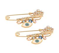 Holibanna 2 pièces Broche Épingle Œil Turc Bleu avec Chaîne Pendante Accessoire Mode pour Femmes Décorative et Polyvalente Cadeau Bijoux Chic