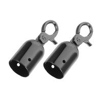 Holibanna 2 Pièces Capuchons de Cordon Métalliques avec Crochet Stops pour Cordes de Filet Résistants et Réutilisables Fixation pour Barrières Vip et Gestion de Foule Finition Noire Lot