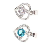 Holibanna 2 Pièces Collier Pendentif Forme de Cœur Bijoux Diy pour Décoration de Cou Élégant et Durable Parfait pour Femmes et Filles