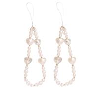 Holibanna 2 pièces de Téléphone Perles Acryliques avec Coeur Chaîne Décorative pour et Portable Accessoire Multifonction et Élégant